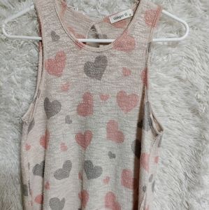Ginger G Women's Knit Tank with Hearts Medium